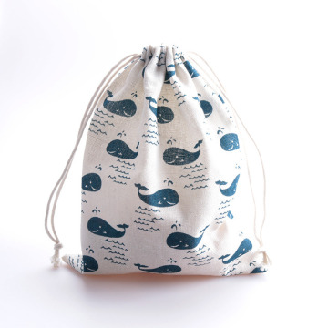 Reusable Animal Print Small Cotton Drawstring Bag Promotional Bags