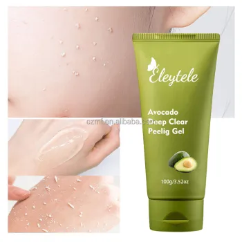 Organic Exfoliator for Face and Body: Avocado Deep Clear Exfoliating Gel for Skin Whitening and Moisturizing