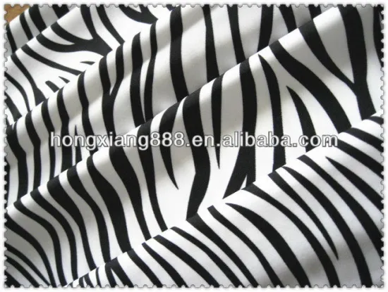 Fashionable lycra spandex print zebra stripe dull fabric