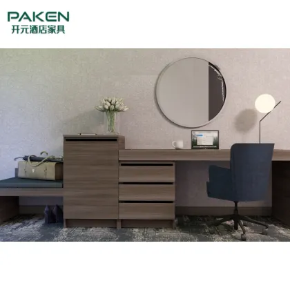 Custom Luxury Marriott Room Furniture: Wood Desk and Luggage Rack Set