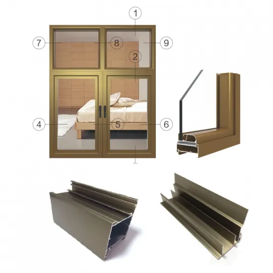 champagne anodized sliding/casement windows