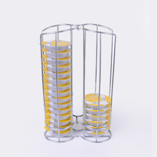 Table top vertical coffee capsule rack