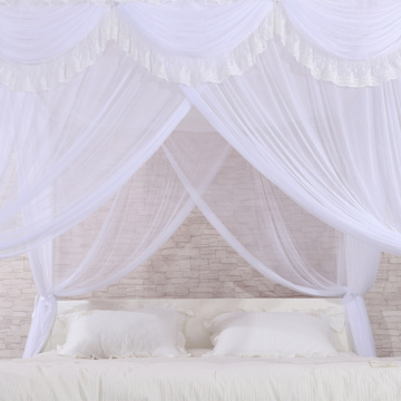 Lace Square Bed Canopy Elegant White Mosquito Nets