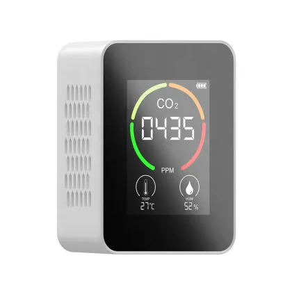 Smart Wall-Mounted CO2 Air Quality Detector with Rechargeable Battery