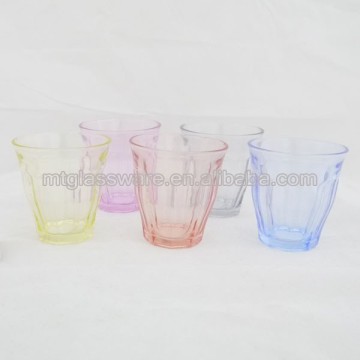 pressed solid color tumbler dof water glass