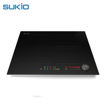 3D Knob & Sliding Touch 4 Zone Glass Top Built-In Induction Cooker Electric Stove for Home