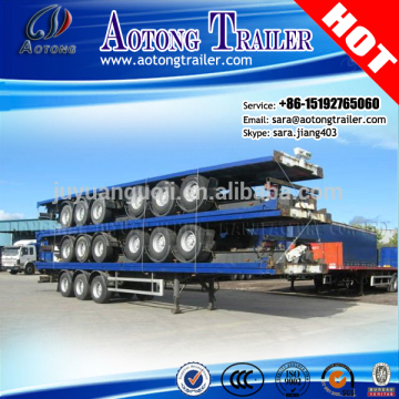 China Manufacturer 60 Ton 40ft tri axles Container Flatbed Truck Trailer for Sale