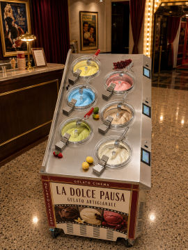 High Performance 6 Flavor Gelato Machine With Auto Cooling And Variable Speed Control