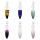 Bullet Forme Heury Point Point Clé Chain Quartz Crystal Stone Charme Bullet Anneau de balle