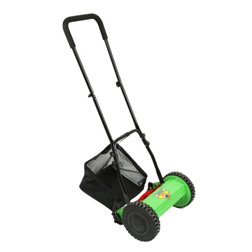 12-14-15-16 Inch Cordless Iron Hand Push Lawn Mower with Reel Technology, Two-Wheeled Design in Green Color