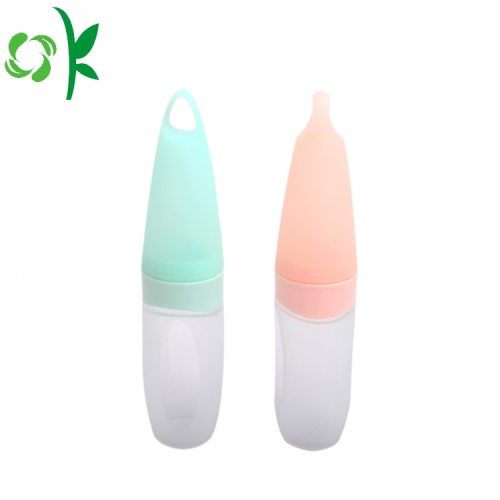 Silicone chai bé ăn muỗng bé bóp muỗng