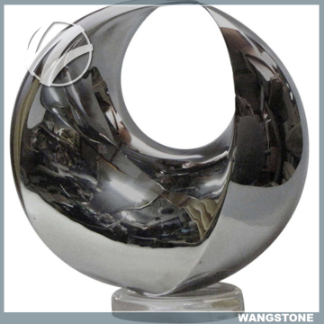 Folk Art Style stainless steel abstract polished sculpture