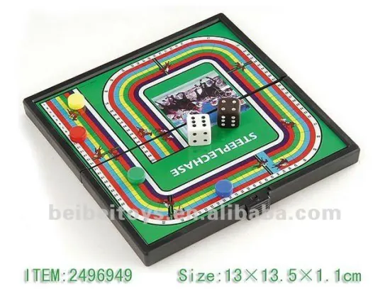 Portable Magnetic Steeplechase Board Game