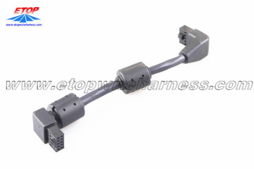Molded molex connector with ferrite core