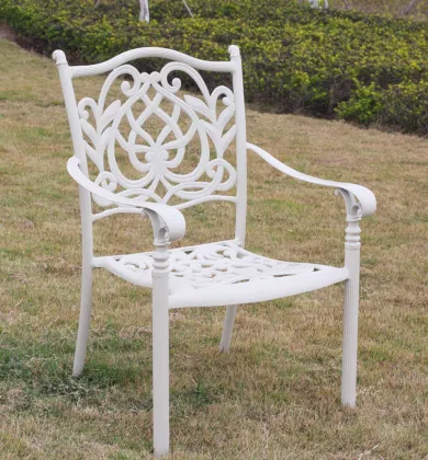 Outdoor furniture cast aluminium dining furniture table and chairs