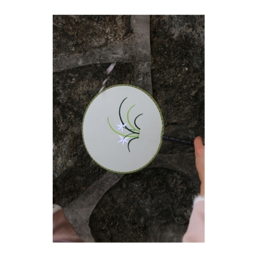 High Beauty Orchid Grass Vivid Embroidered Silk Fan: A Perfect Gift for Friends