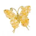 Citrine Butterfly Decoration Healing Crystal Chip Beads Ornament Home Decor Gifts