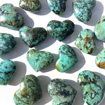 African Turquoise Heart Carving Wholesale Natural Crystals Healing Stones