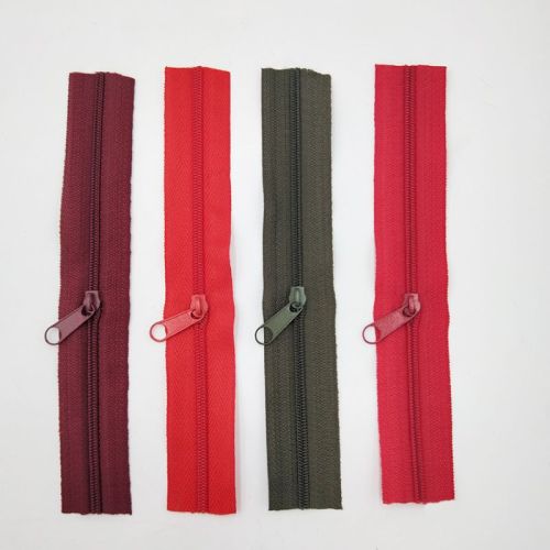 Multicolored 11inch zippers in bulk for clothing