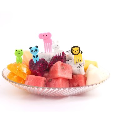 Bento Decoration Box, Animals Food Picks and Forks Baby Food Picks Fruit Picks for Kids (Pack of 10)