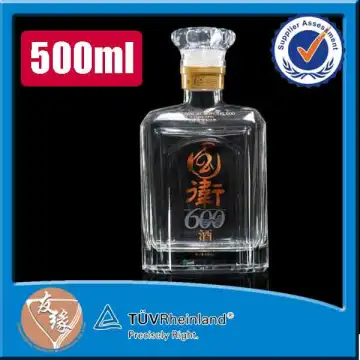Super white glass 50cl fancy liquor glass wine bottles