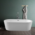 Right Side Drain Freestanding Tub Soaking Stand Oval Shower Bathtub for Adults