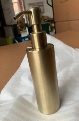 Brushed Gold Stainless Steel Soap Bottle Bathroom Manual Soap Dispenser