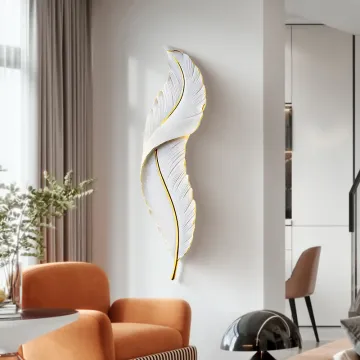 DGLUX Modern Decorative Resin Creative Feather Design LED Wall Lamp
