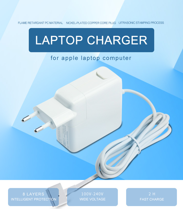 45w eu plug t tip wall power adapter for apple laptop computer