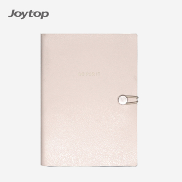 Joytop Custom White Pu Leather รายสัปดาห์เป้าหมายไม่ระบุรายเดือนผู้วางแผนวารสารพร้อมหมุดโลหะ