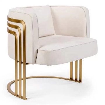 Casual Luxury Velvet Sofa Chair with Metal Frame for Living Room and Hotels