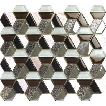 Glass Stone Splicing Hexagon Mosaic Tile