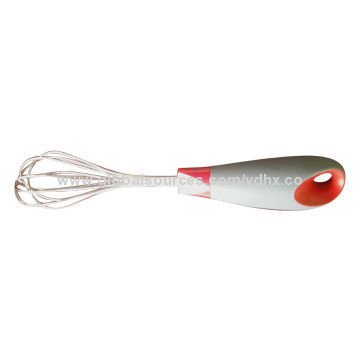 Small Whisk, Stainless Steel Blade with Durable Clear Plastic Handle