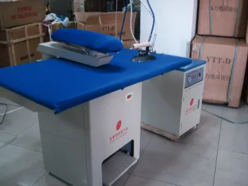 Dry cleaning shop vacuum ironing table set with self steamer