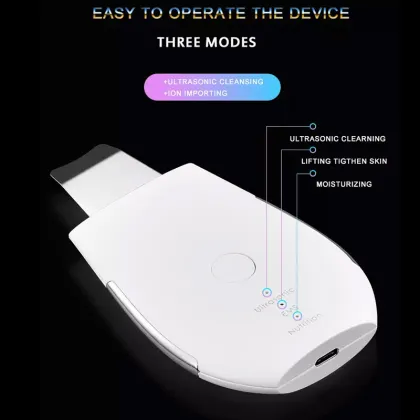 Face Pore Shrinking Cleaner Spatula Ultrasonic Scrubber