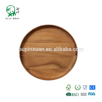 Acacia Wood Round Tray for Fruit, Food