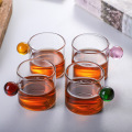 120ML glass cup with ball handle coffee cup