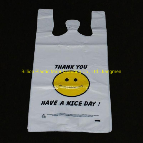 Smile Face Thank You Printing Plastic T Shirt Bag Plastic Carrier Bag