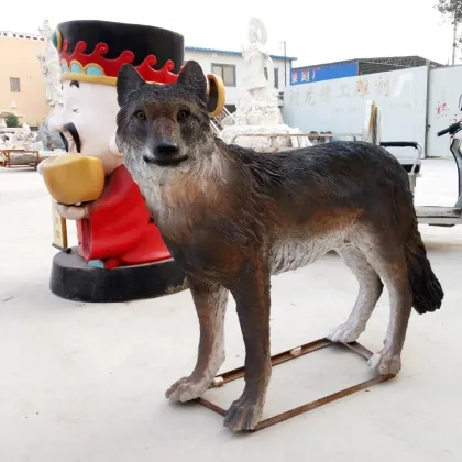 Fiberglass wolf sculpture