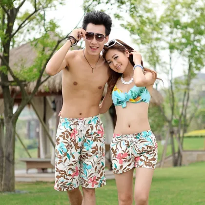 Favorable New Korea Style Couples Surfing Swim Wear Trunks Pants
