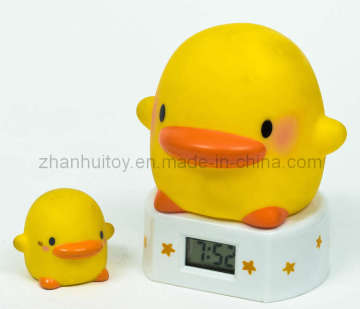 Vinyl Duck Toy with Electronic Clock