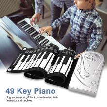 49keys Electronic Piano Foldable Electronic Organ Portable Keyboard Roll Flexible Fold Music Keyboard Electric Instrument Gift