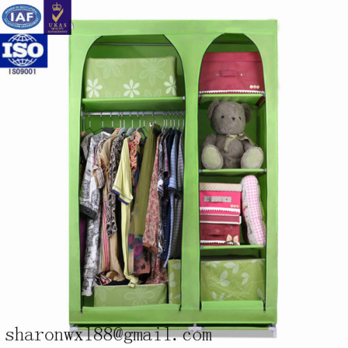 Simple design steel almirah folding portable wardrobe Chirldren's clothing wardrobe