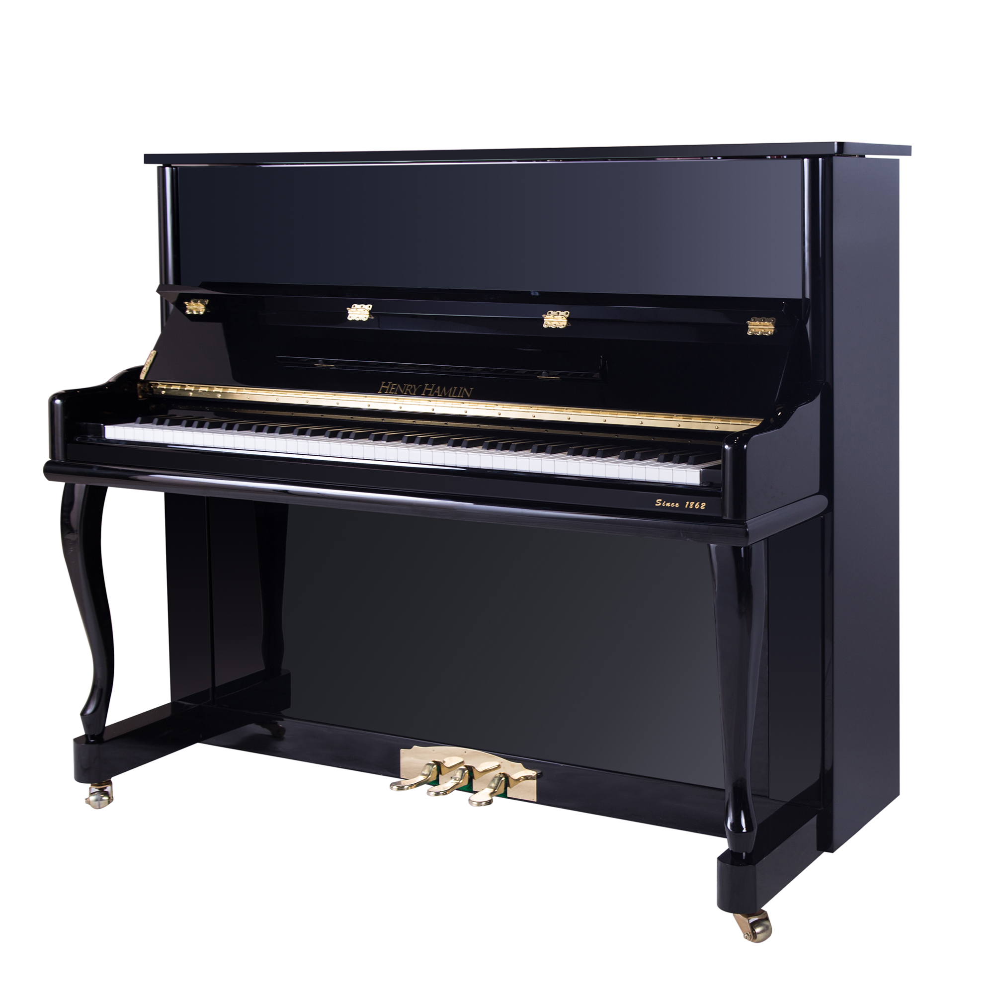 Den Henry Hamlin H1 oprecht Piano schwaarz poléiert Heem 121cm