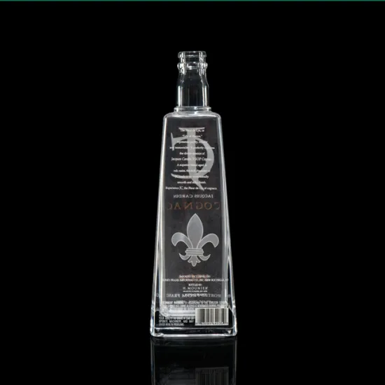 China custom logo brand name antique super flint glass brandy cognac 375ml glass bottle