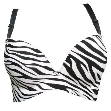 One Piece Push-up Bras in White and Black, Made of 90% Polyester/10% Spandex, with Pads