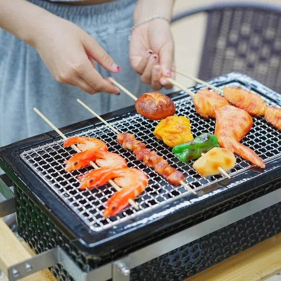 Rectangle Charcoal Ceramic Square Black Yakitori Japanese Oven