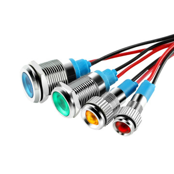 Metal LED Signal Indicator Light Lamp Pilot Switch - 6mm to 30mm, DC 12V, IP67, Blue, 60 COOL WHITE