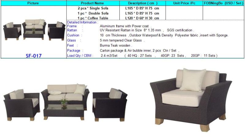 Poly Rattan Furniture with SGS Certification (SF-017)