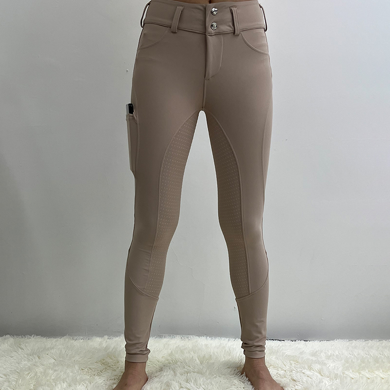 Beige Horse Riding Breeches Zipper